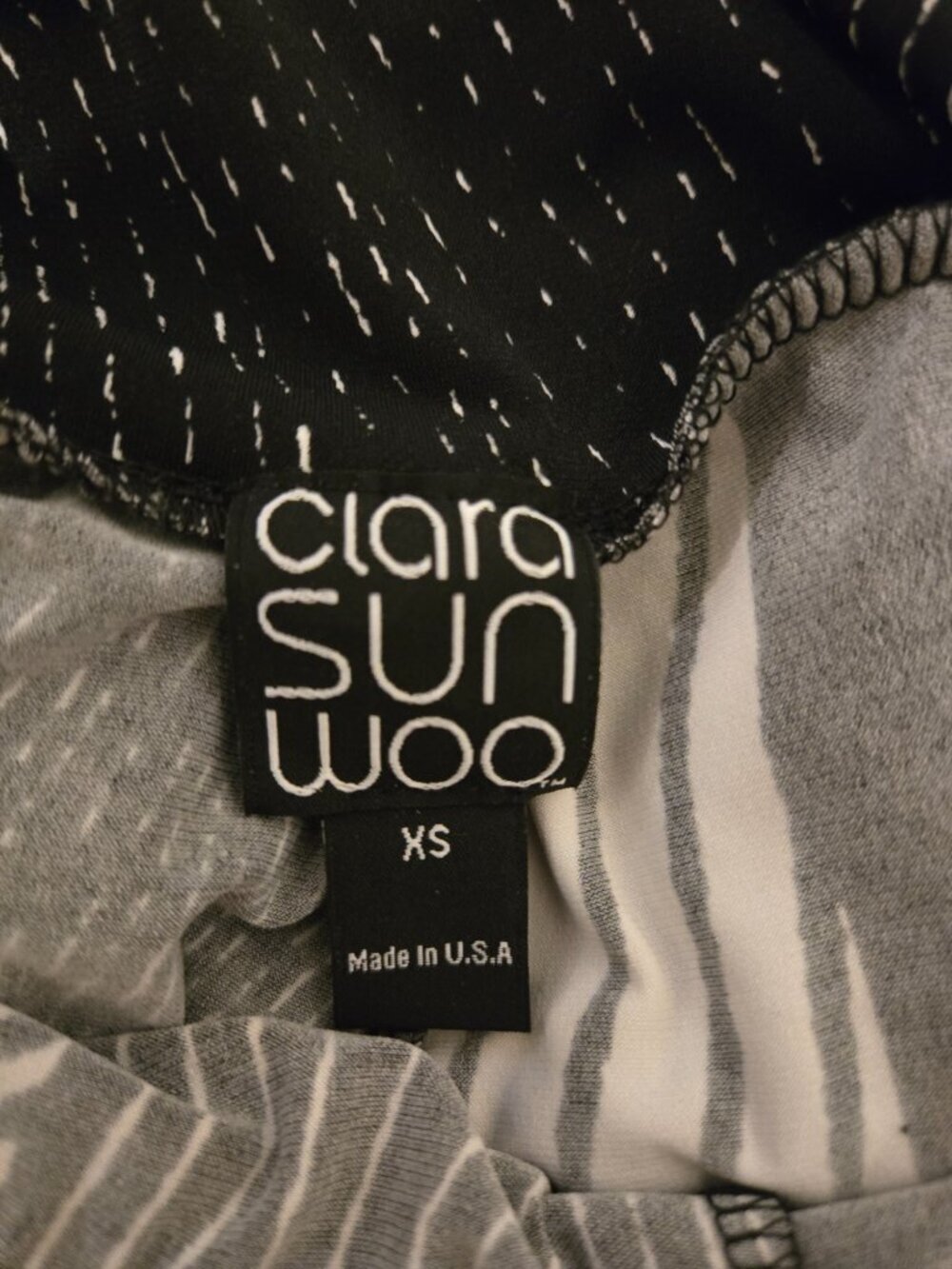 Clara Sun Woo Black White Stripe Shirt Pant Set XS/S - Picture 3 of 6